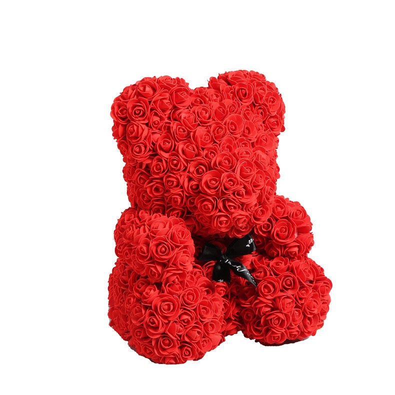 Teddy Bear Rose 25cm Flower Rose Bear with Box ＆ Led Light Valentines Gift