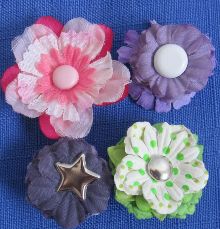 #8 Lot-44 Medium Layers Used Mulberry Flower Petals 1-3″ Brads Multiple Colors