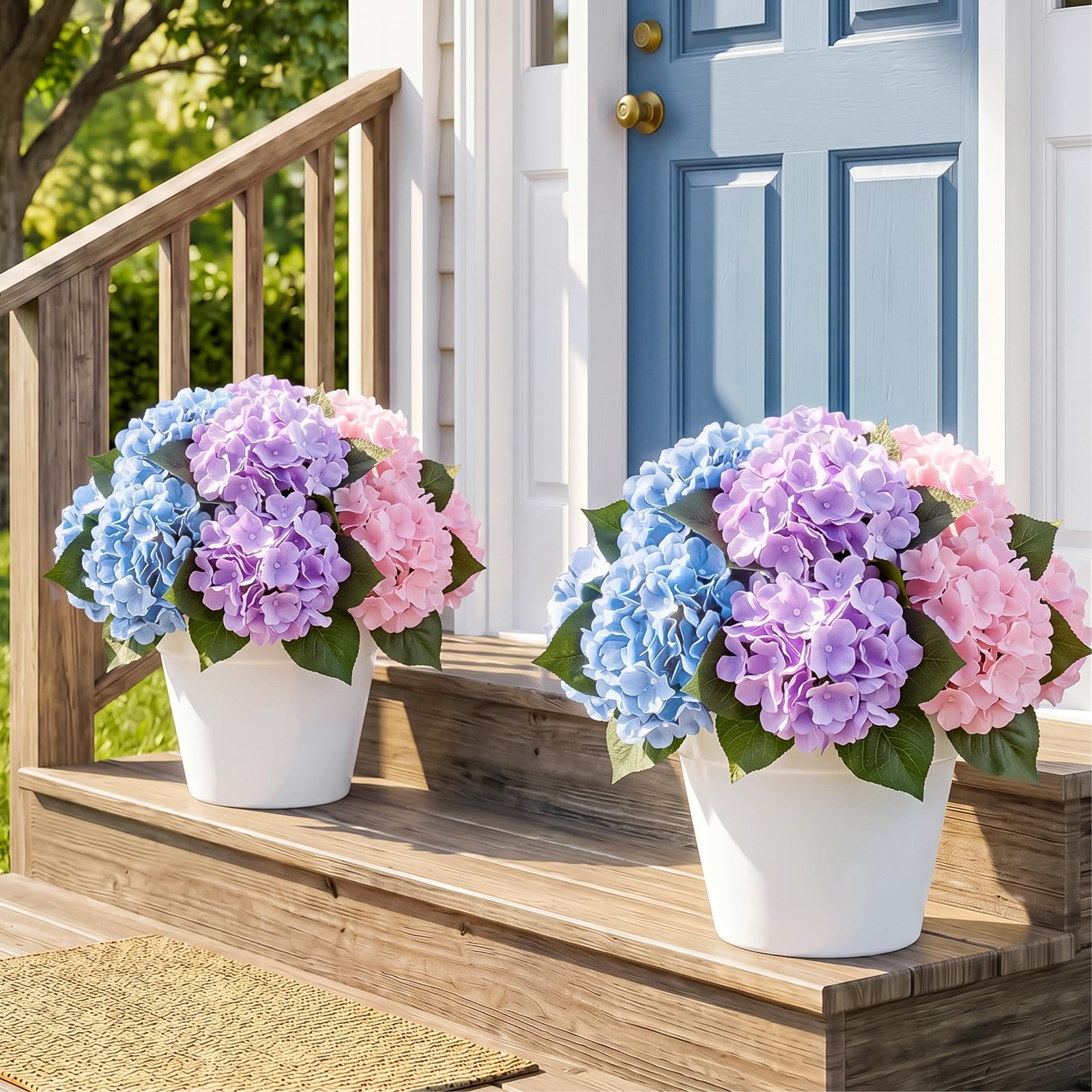 12 Bundles Hydrangea Artificial Flowers for Outdoors and Indoor, UV Resistant…