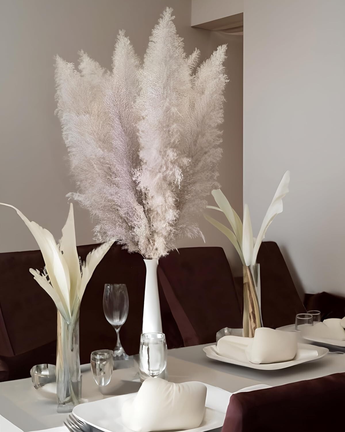 15 Stems 43” inch Pamwee Natural Dried Pampas Grass Decor Tall, Large and Fluffy