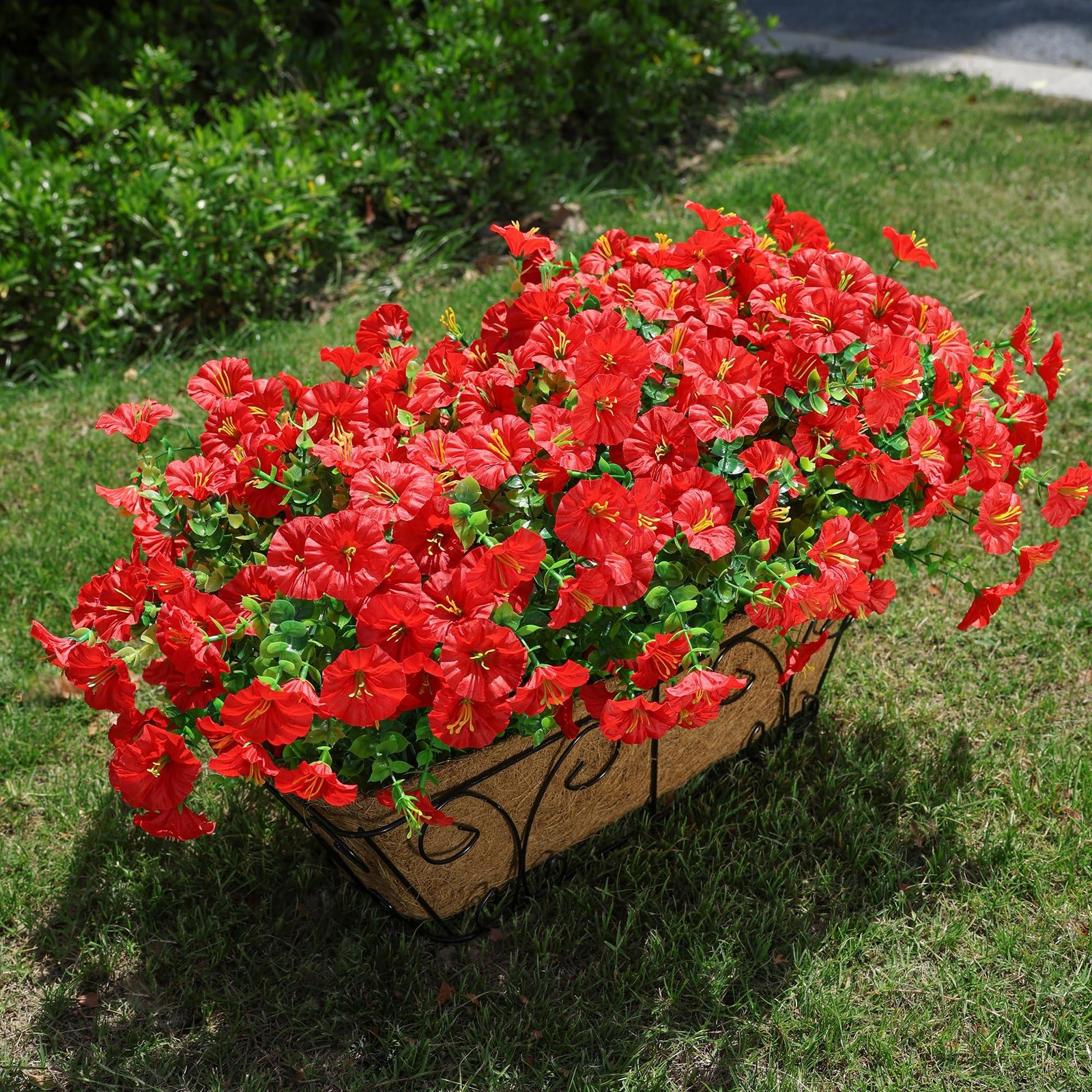 4 Bundles Artificial Morning Glory & Eucalyptus UV Resistant Outdoor Set