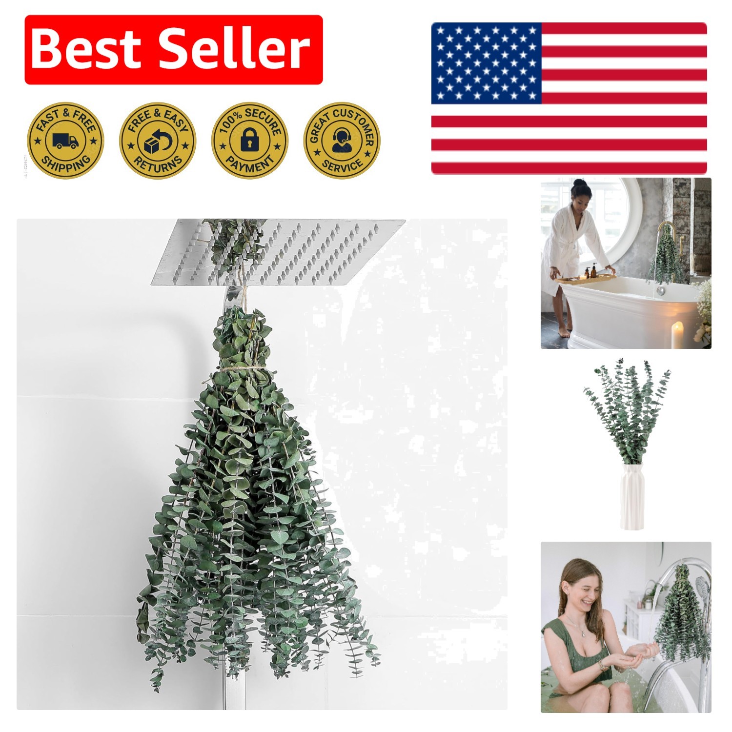10 Pcs 17″ Dried Eucalyptus Stems – Perfect for Calming Home Ambiance