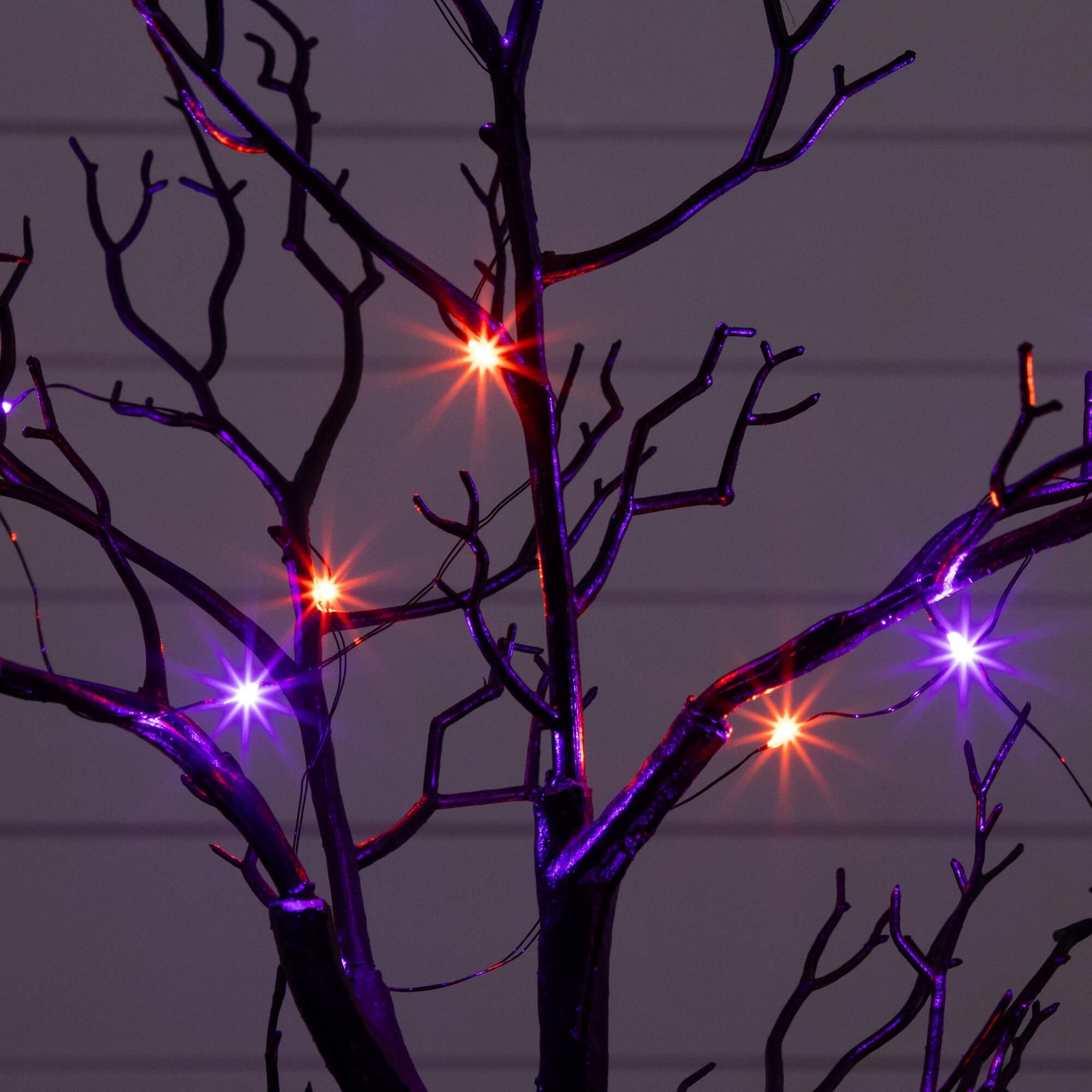 Nearly Natural 2ft Pre-Lit Halloween Black Spooky Twig Tree w/ Bats & 40 LED
