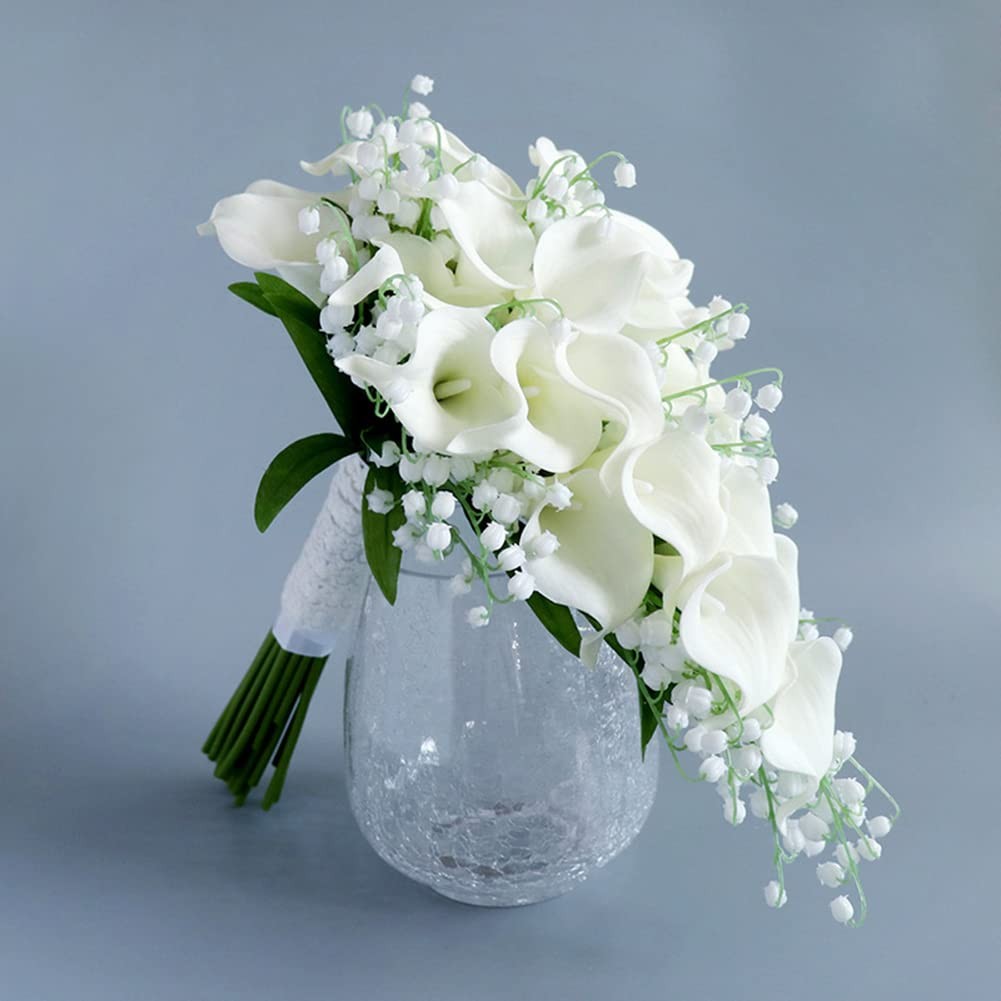Wedding Bouquet – Bridal & Bridesmaid Artificial Calla Lily Bouquets, Water D…