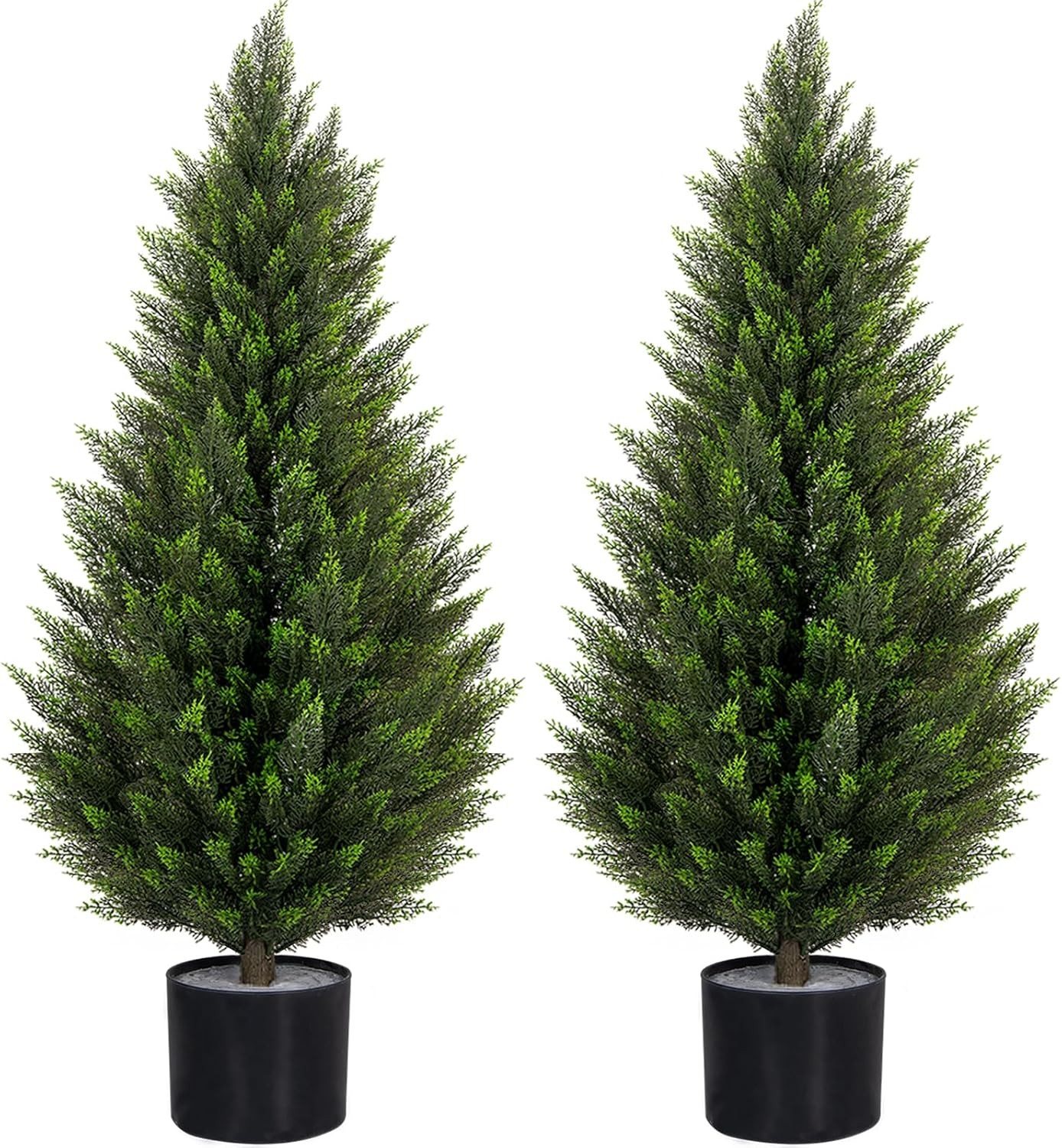 5FT Artificial Topiary Cedar Trees UV-Resistant Faux Evergreen Outdoor Plants