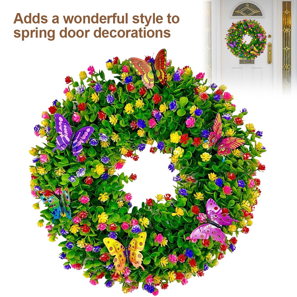 Artificial Eucalyptus Wreaths Butterfly Flower Wreath Eucalyptus Leave Wreaths