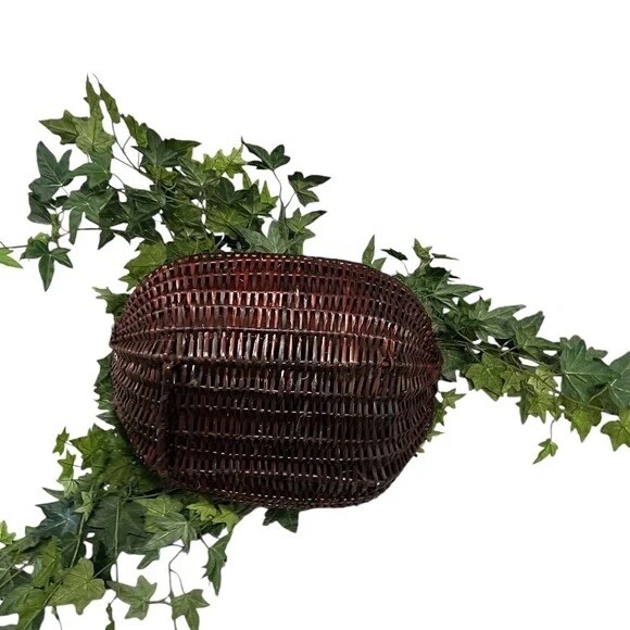 Set Of 2 Gold Leaf Collection Silk Artificial English Ivy Basket