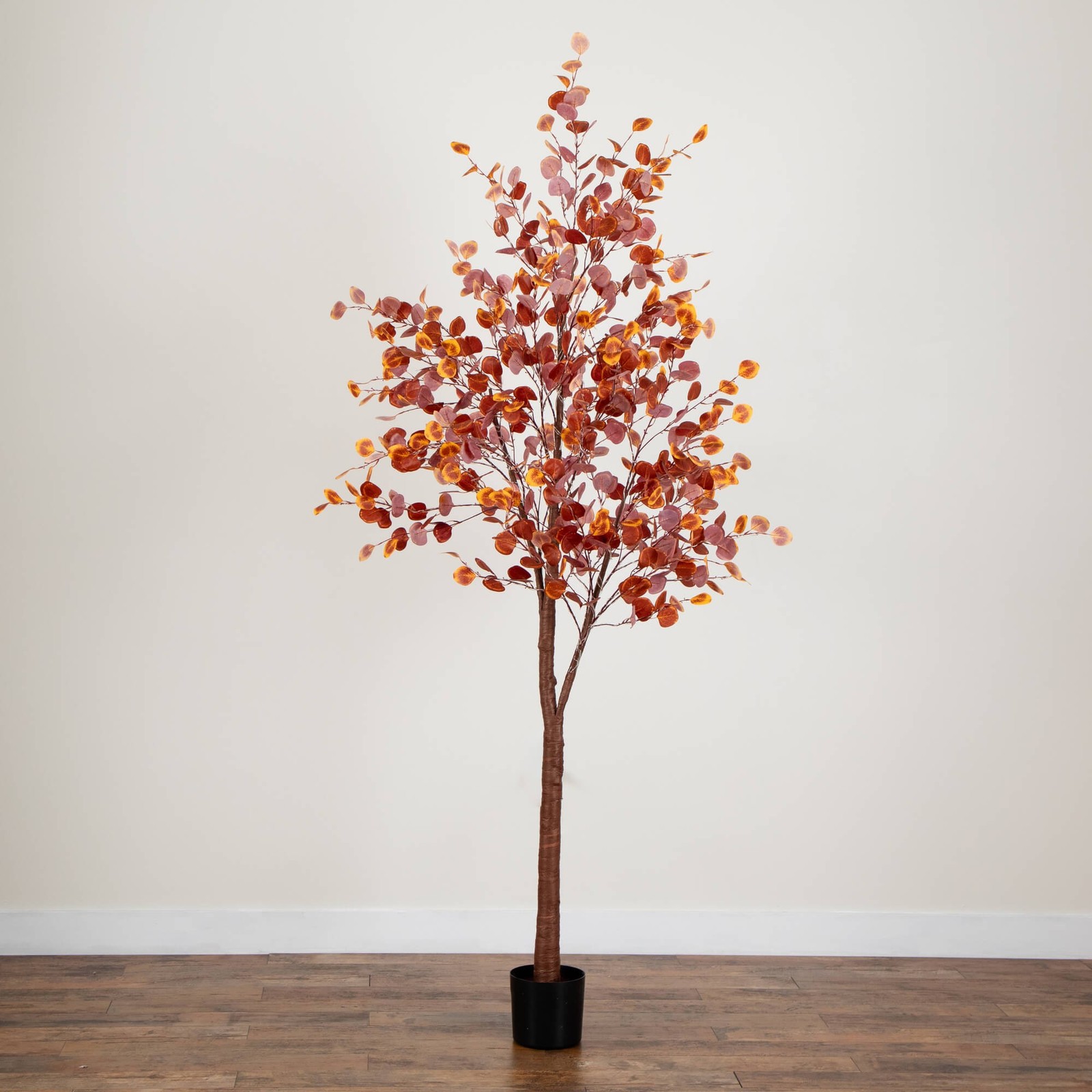 Nearly Natural 8ft Pre-Lit Grand Autumn Eucalyptus FallTree w/540 Warm White LED