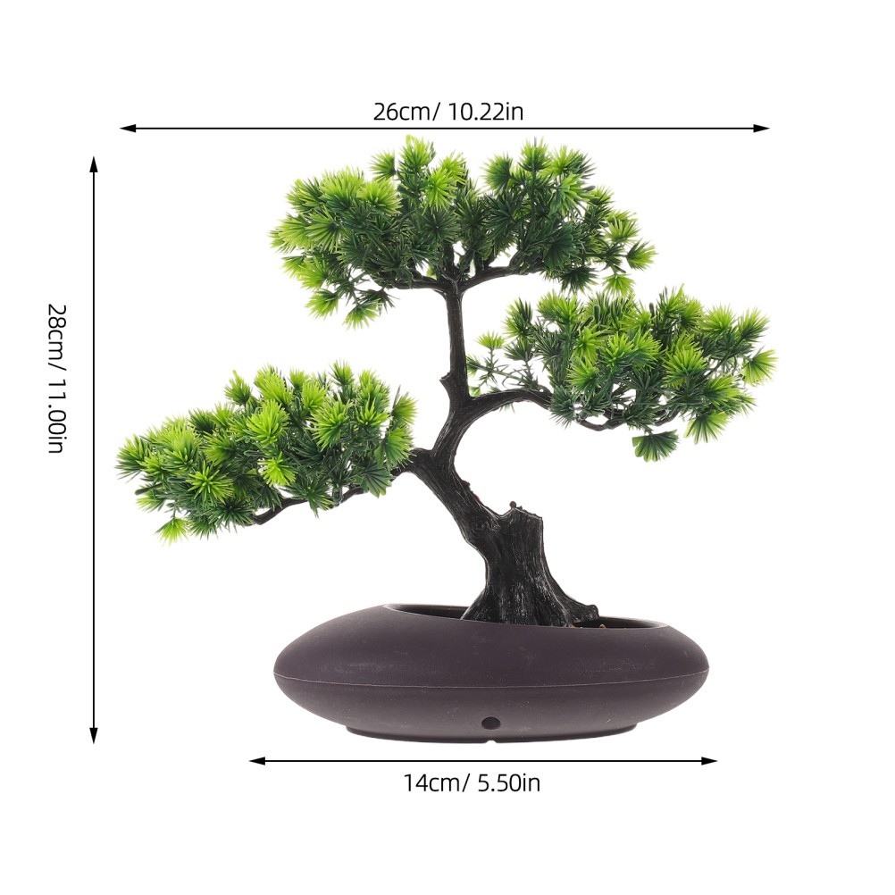 Artificial Bonsai Tree Juniper for Sushi Plate Green Faux Pine Tree Decor