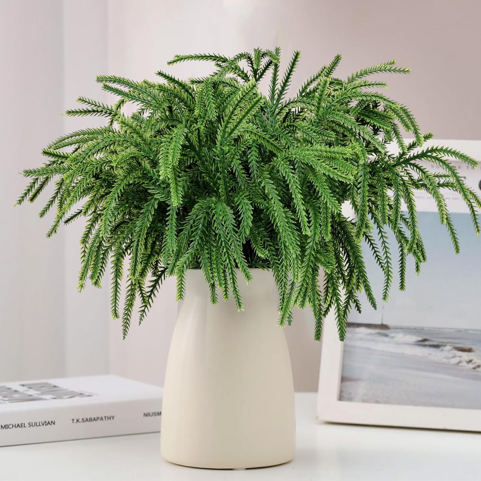 Real Touch Christmas Norfolk Pine Branches -18″ Artificial Pine Branches Gree…