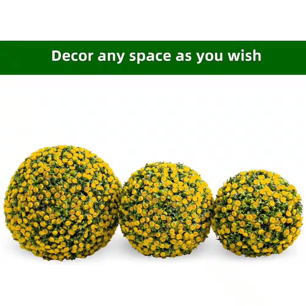 1.8 FT 2PC Artificial Topiary Flower Balls,Hanging Grass Ball for Home Wedding D