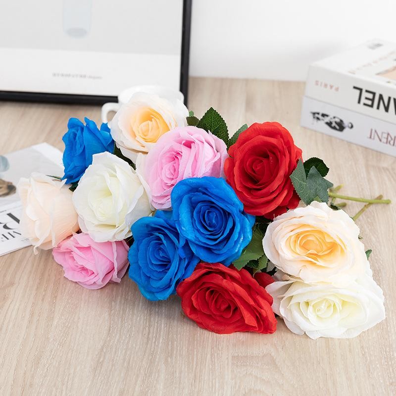 3-10× Red Roses Artificial Flowers Realistic Bouquet Home Decor Valentine Gifts
