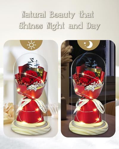 Preserved Flowers Bouquet for Her,Preserved Real Rose Present for Red Rose
