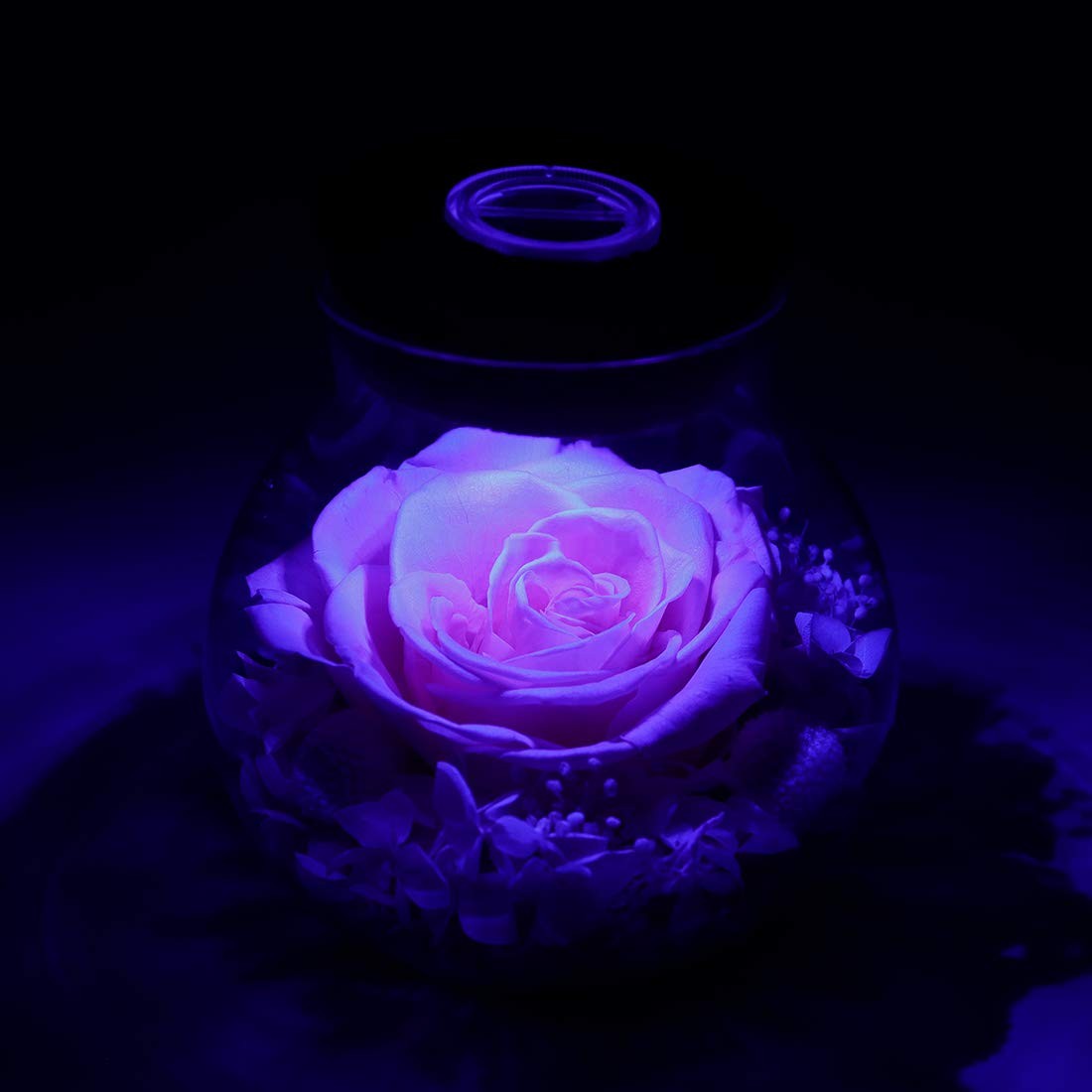 Pink Artificial Flower with LED Lights 4.3 Inch Eternal Love Gift for Her