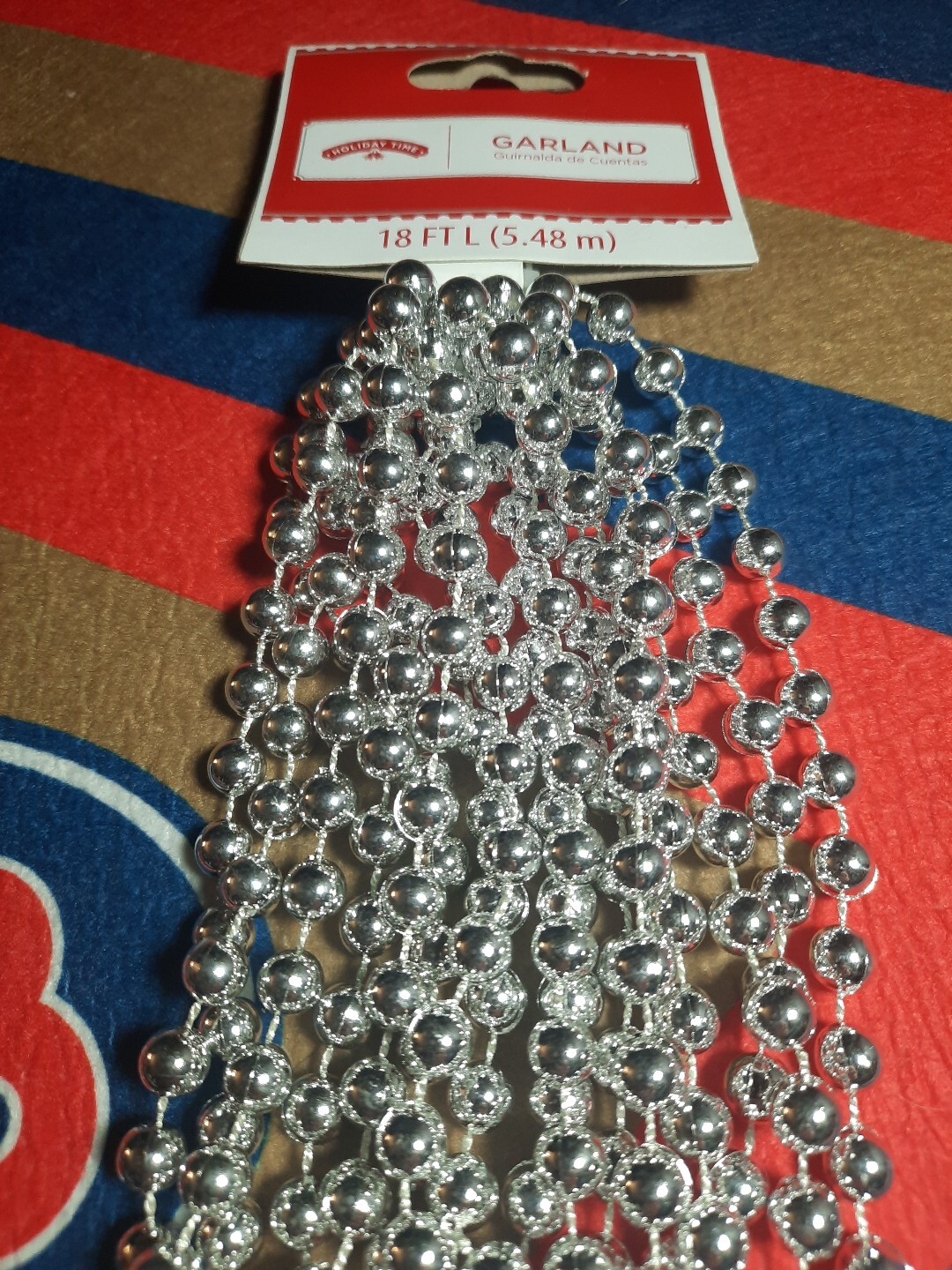 Silver Bead Garland 18′ for Crafts, Home Decor, DIY, Beaded Vase, Bead Curtains