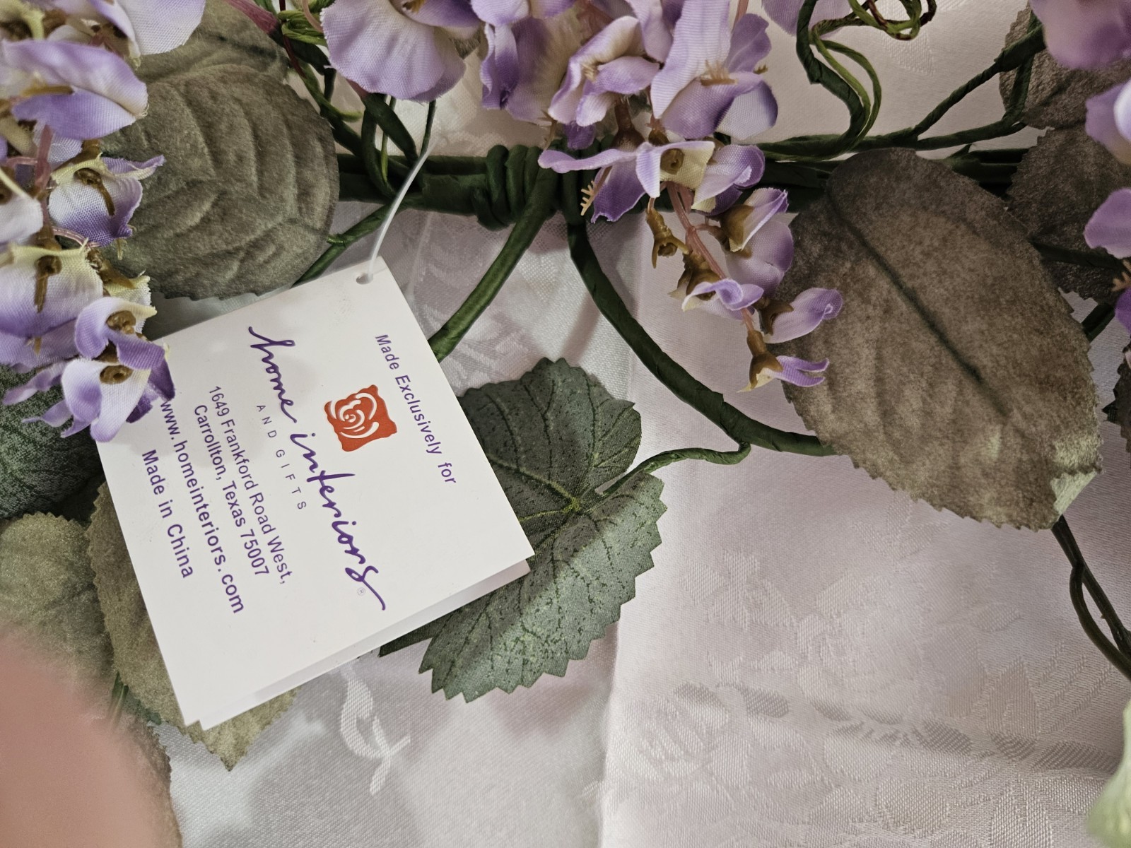 Home Interiors Wisteria Ivy Swag/Purple Lavendar Sage Green /New/25 Inches long