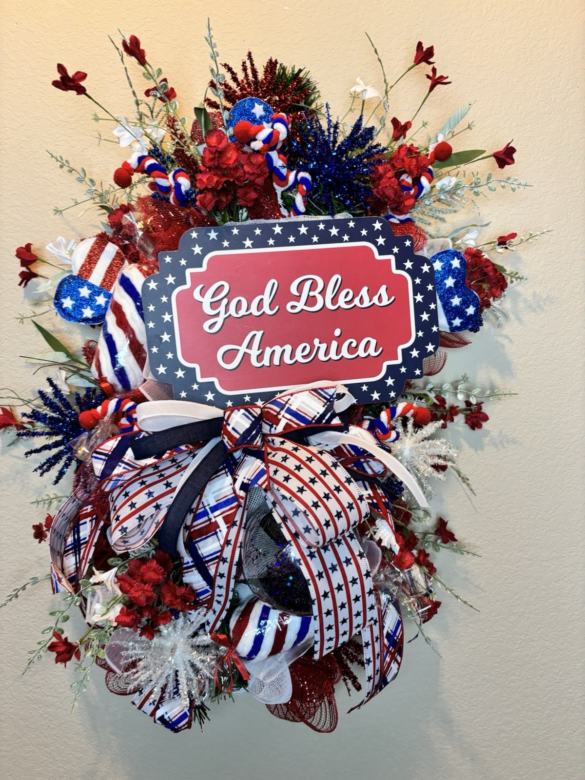 Patriotic wreath, American Flag Wreath, 4th Of July, Memorial Day, Military