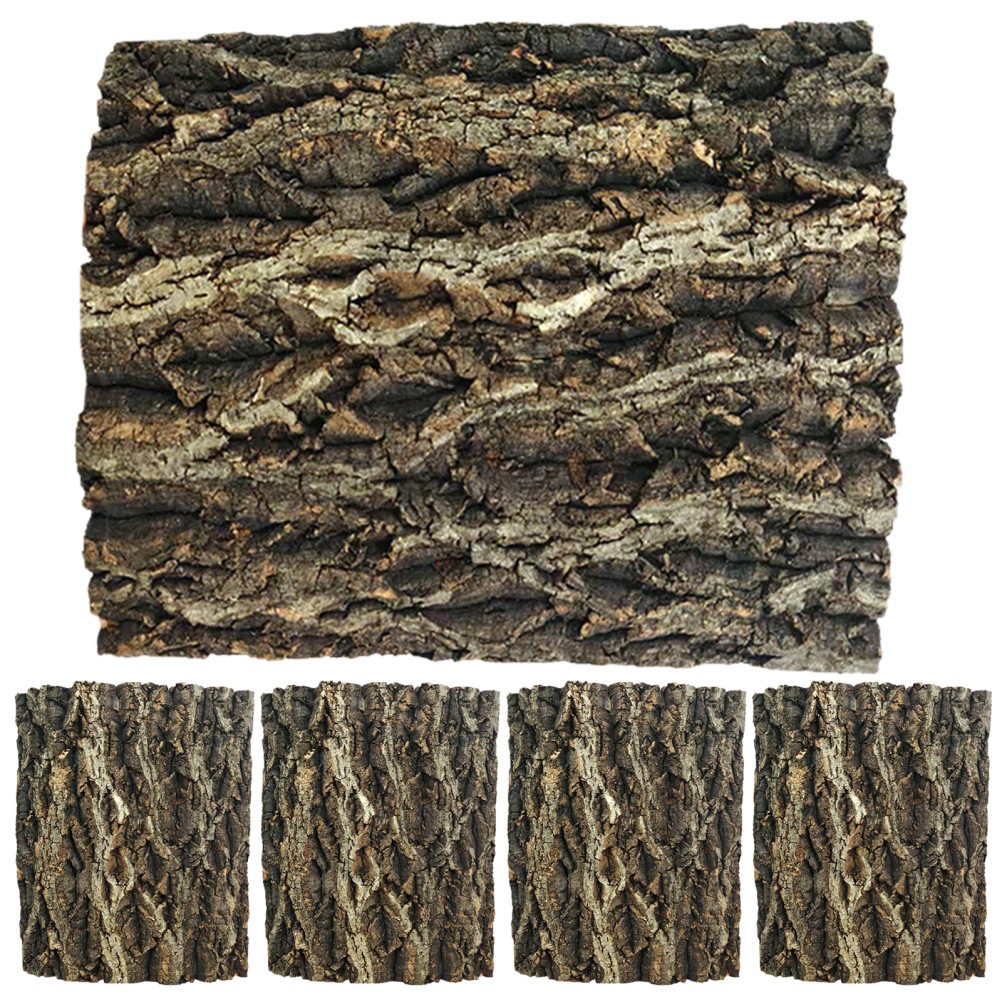5Pcs Reusable Cork Bark Panels for Terrarium Lizard Climbing Wall Decor Brown