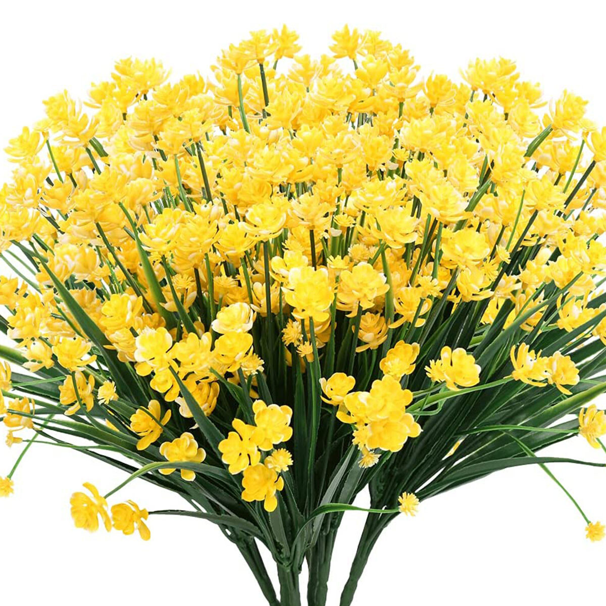 6 Bundles Outdoor Artificial Fake Flowers UV Resistant Plastic Shrubs Home Decor