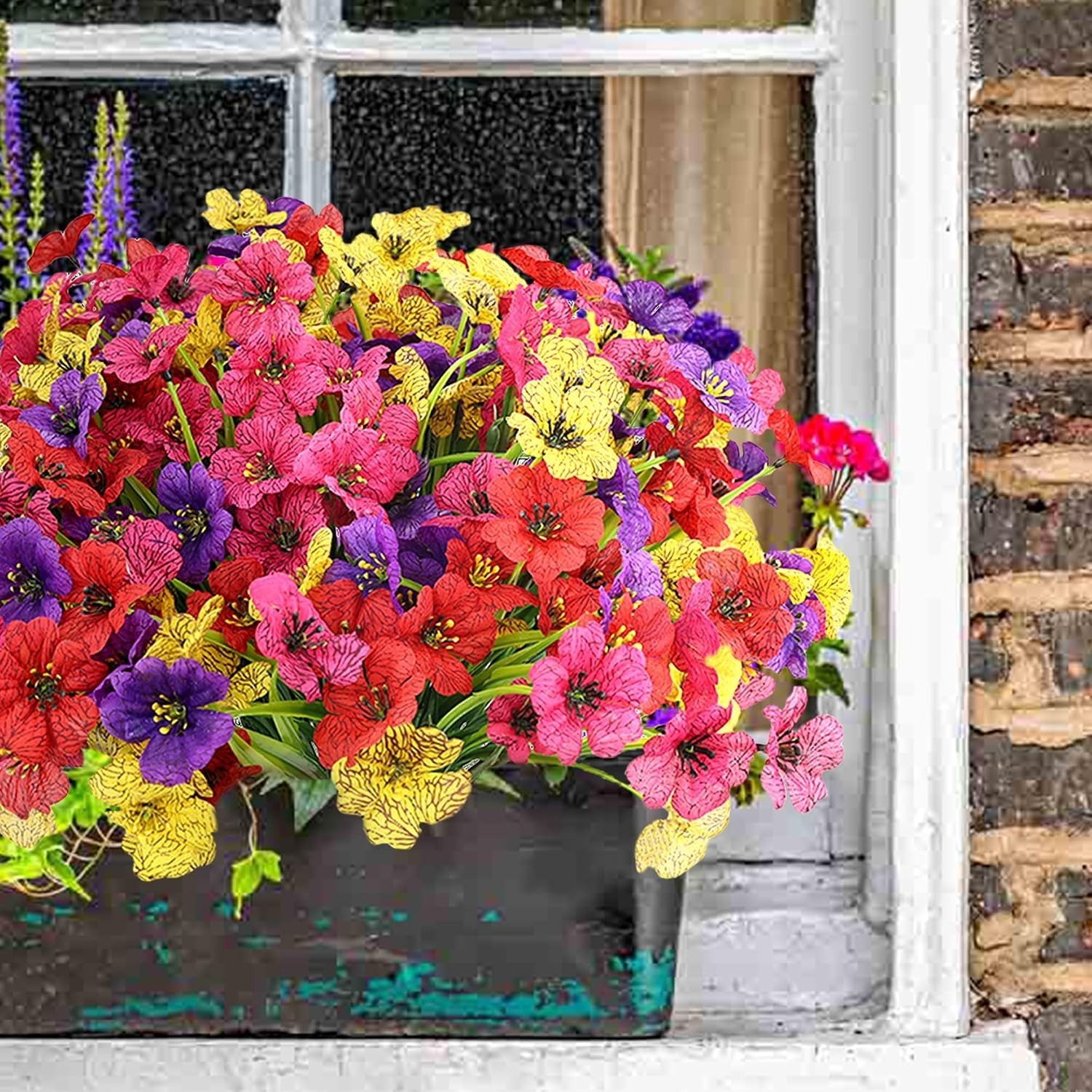 Stylish 16 Bundles of UV Protected Artificial Flowers for Garden & Home Décor