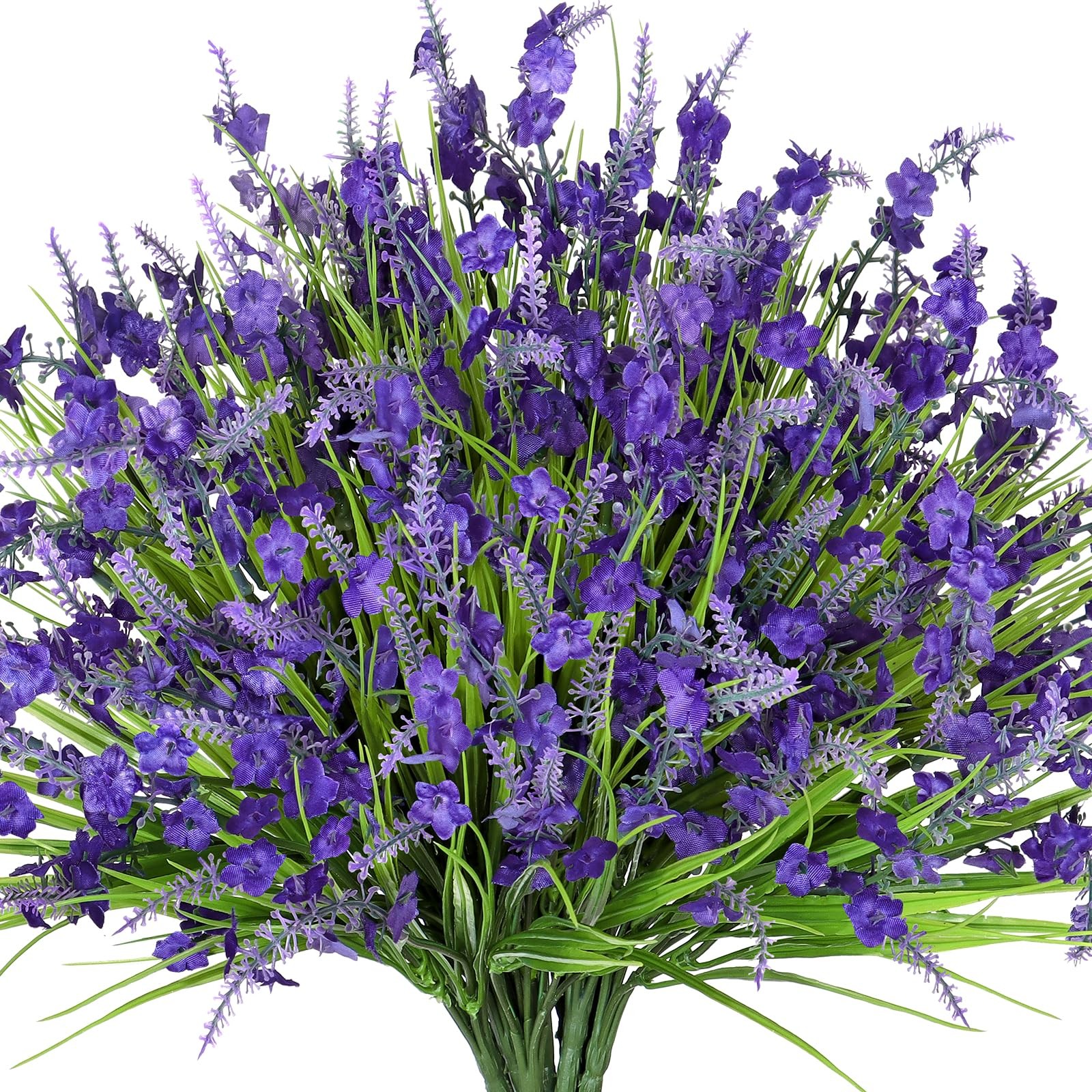 12 Bundles Artificial Lavender Flowers for Outdoors Faux Silk Flowers Fake Mo…
