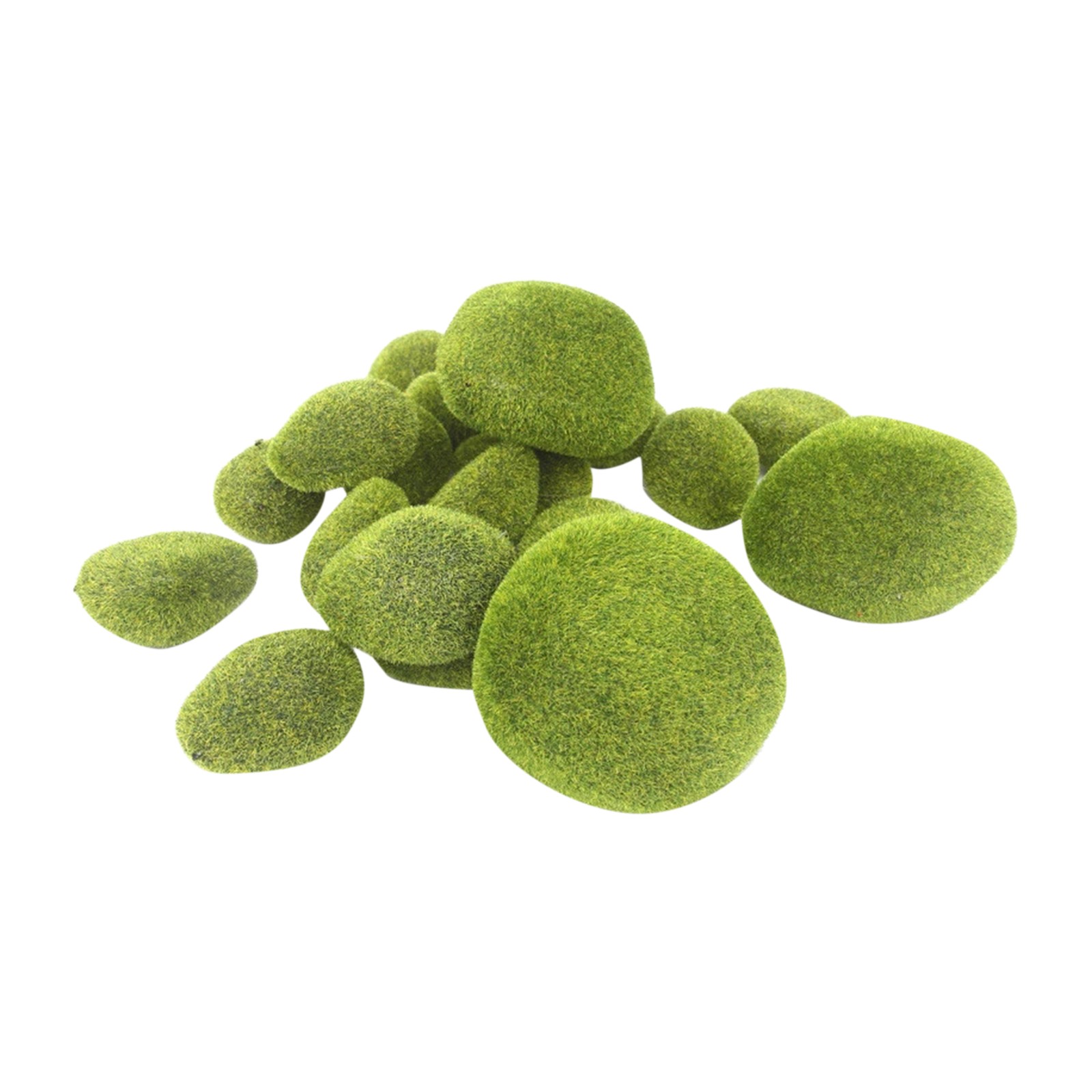 8 Pieces Assorted Sized Artificial Moss Rocks Decorative