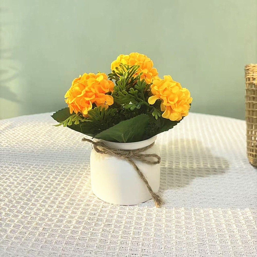 Chrysanthemum Potted Artificial Flowers for Year Round Indoor Outdoor Decor Use