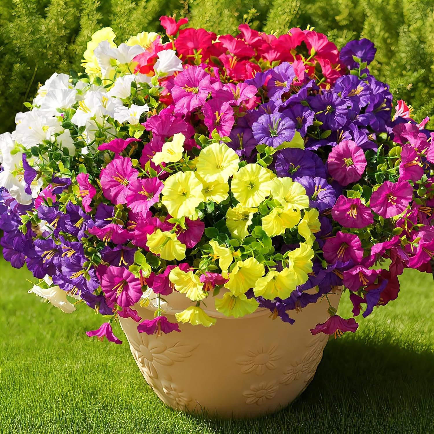 16× Artificial Flowers Realistic Fake Silk Morning Glory Outdoor UV Resistant US