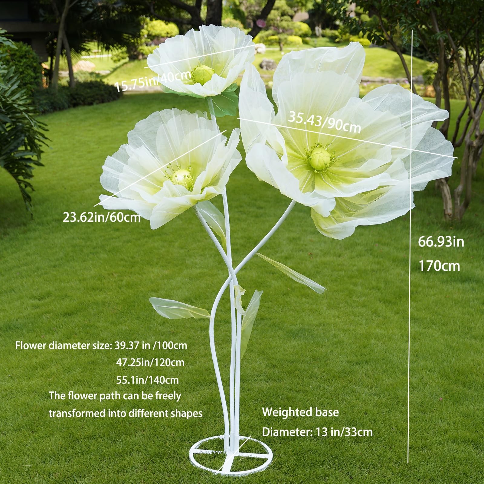 Giant Artificial Flower Decor with Stand,Oversized Freestanding Gradient Stat…