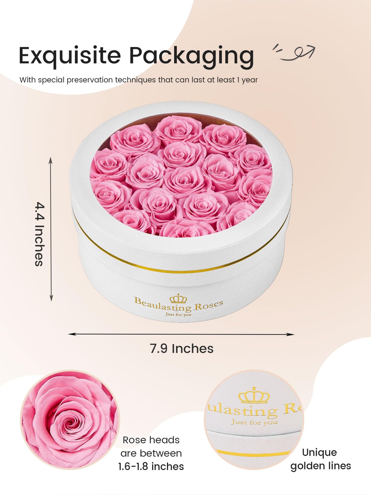 16 Preserved Roses Forever Flowers Real Roses in a Box Mother’s Day Birthday …