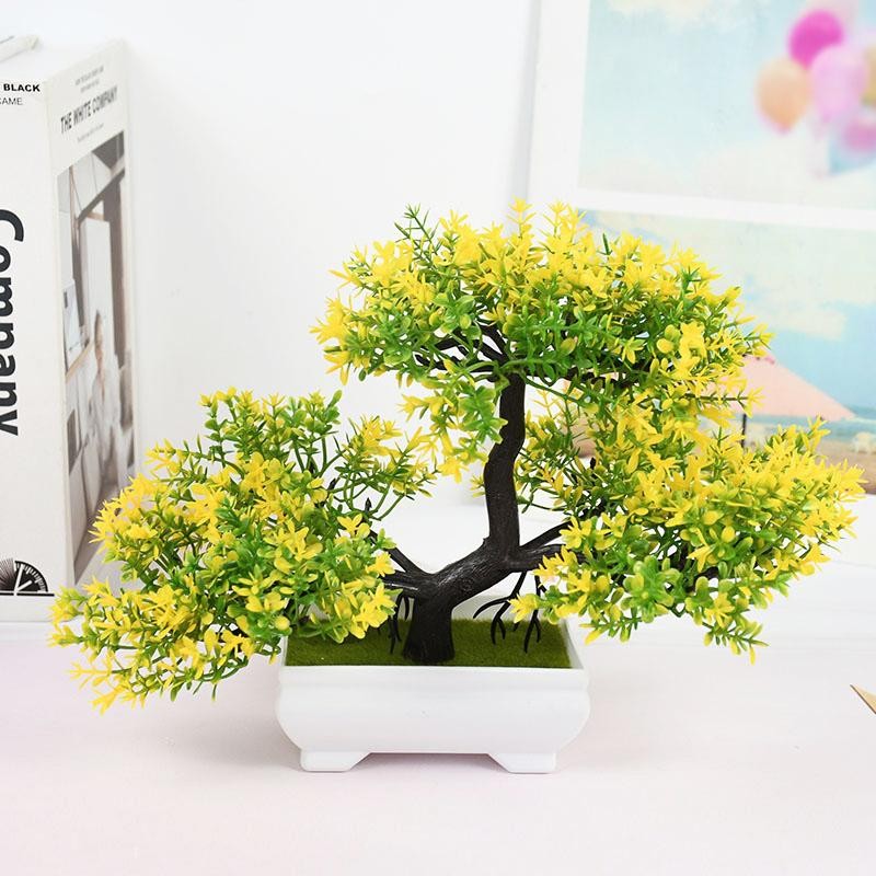 Artificial Bonsai Tree Small Potted Plant Fake Flowers Home Table Decor Gift