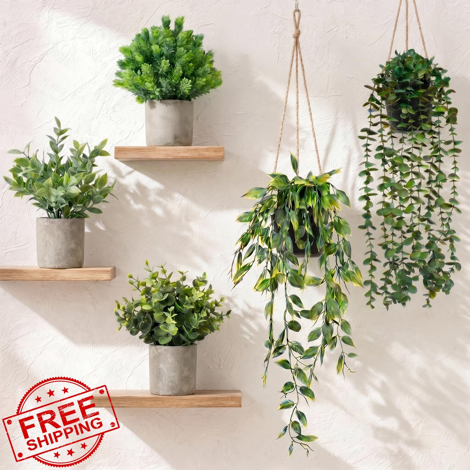 GOEJGSDJ 5 Pack Small Hanging Plants