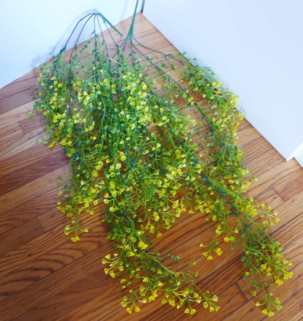2 Pcs Artificial Plant Yellow Plastic Admiralty cane rattan Hangings (V8)