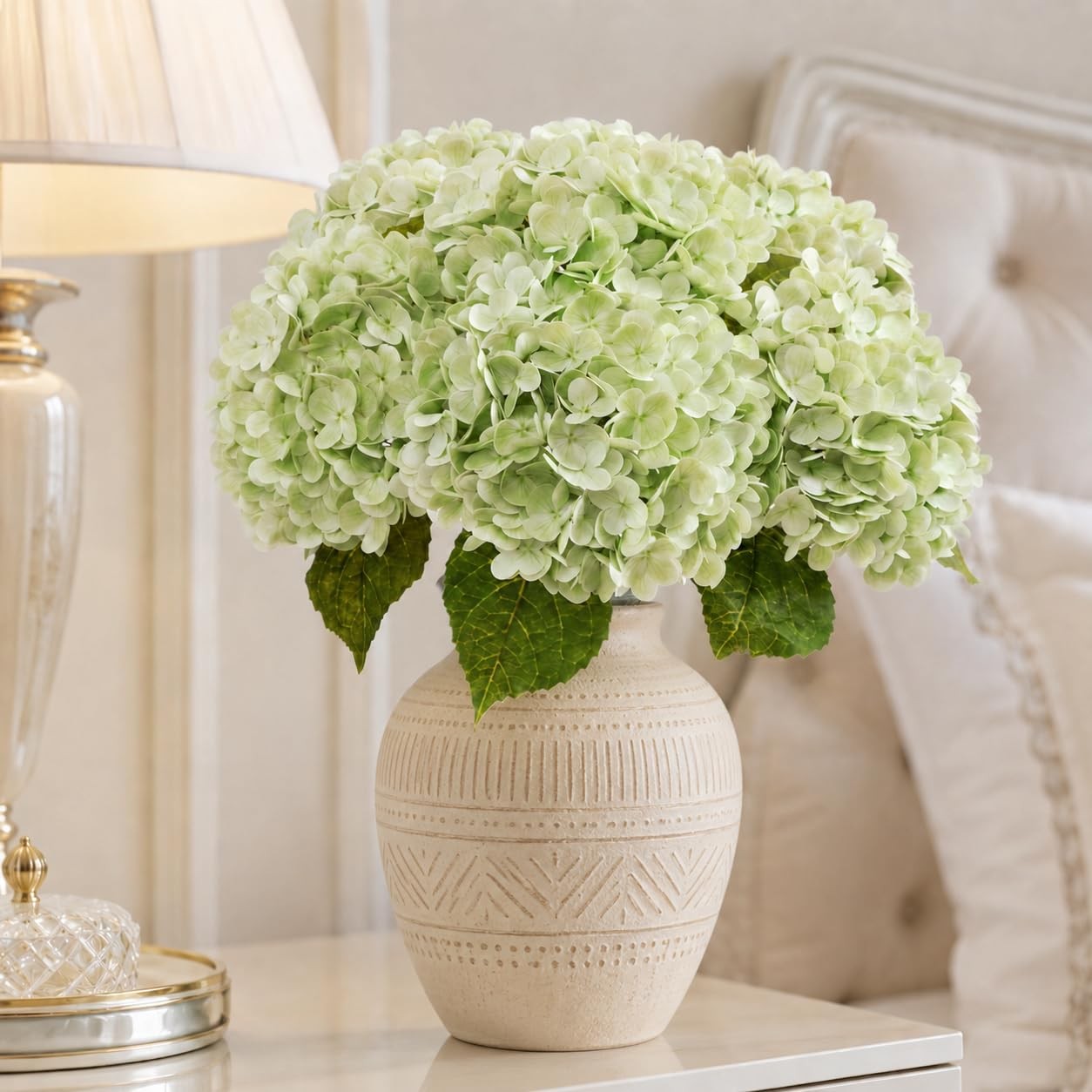6Pcs Hydrangea Artificial Flowers,Realistic Latex Faux Hydrangeas with Long S…