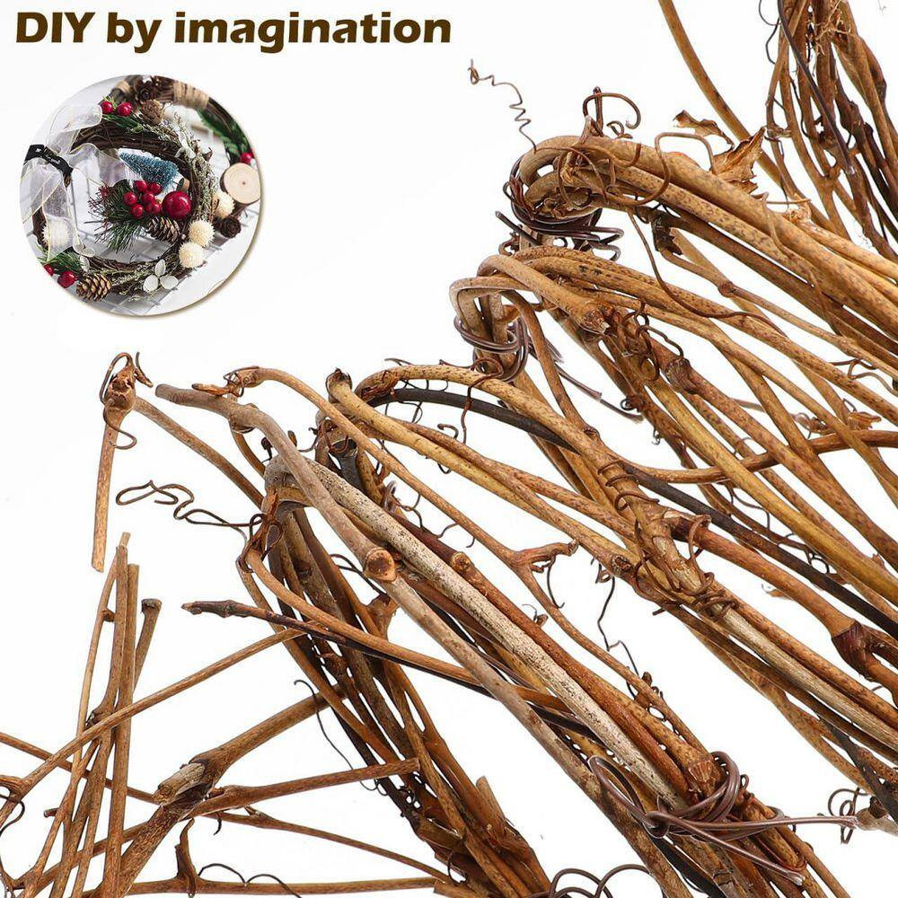0.39 In. Natural Grapevine Artificial Vine Garland 15.7 Ft. Brown Decorative for