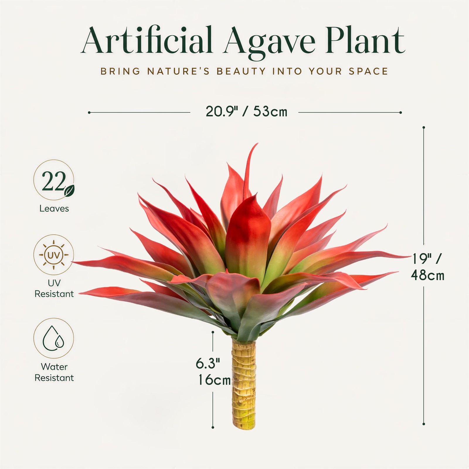 Artificial Agave Plants,Large UV Resistant Fake Agave Planters for Indoor and…
