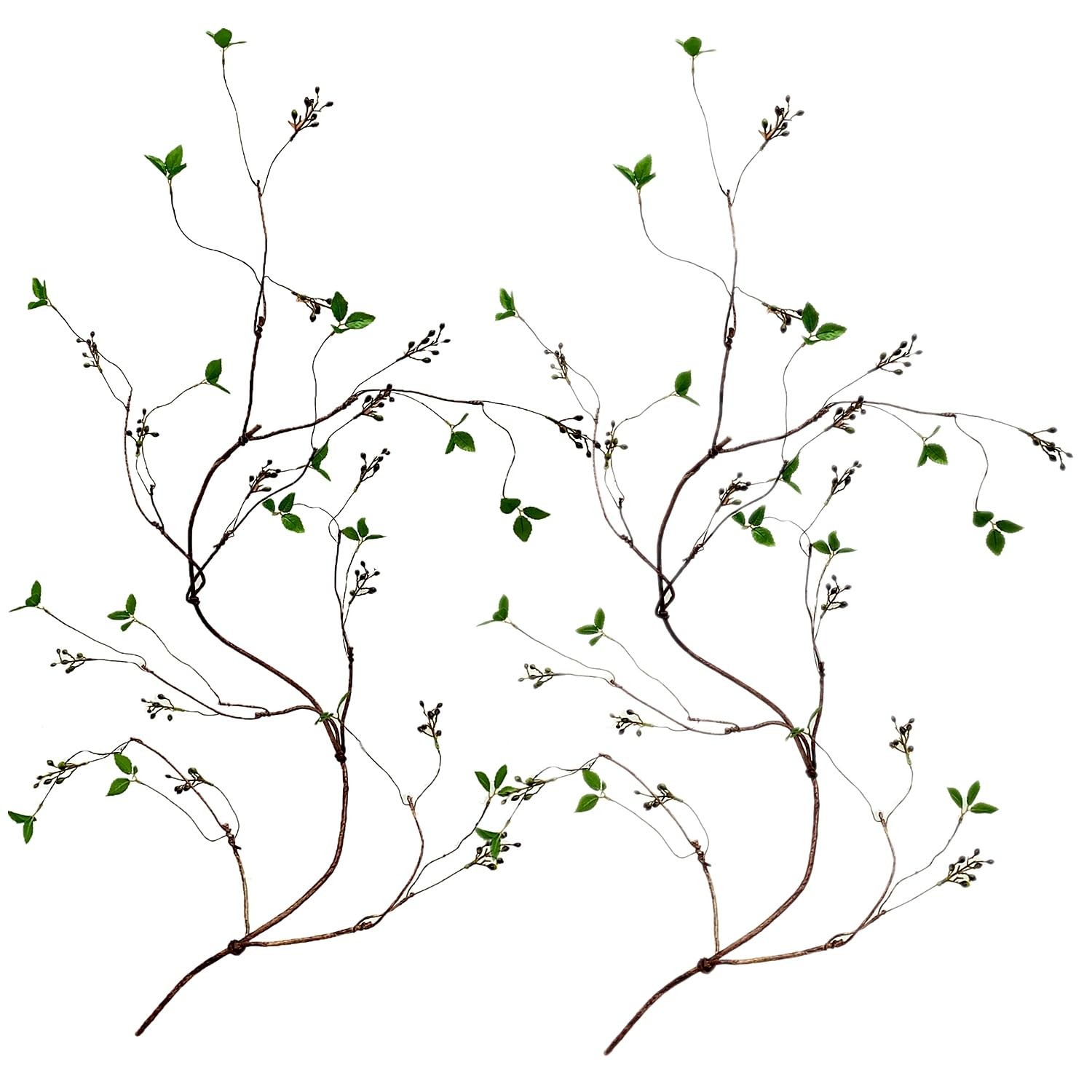 Curly Willow Branches Artificial Tree Vines with Fruits and Leaves Flexible P…