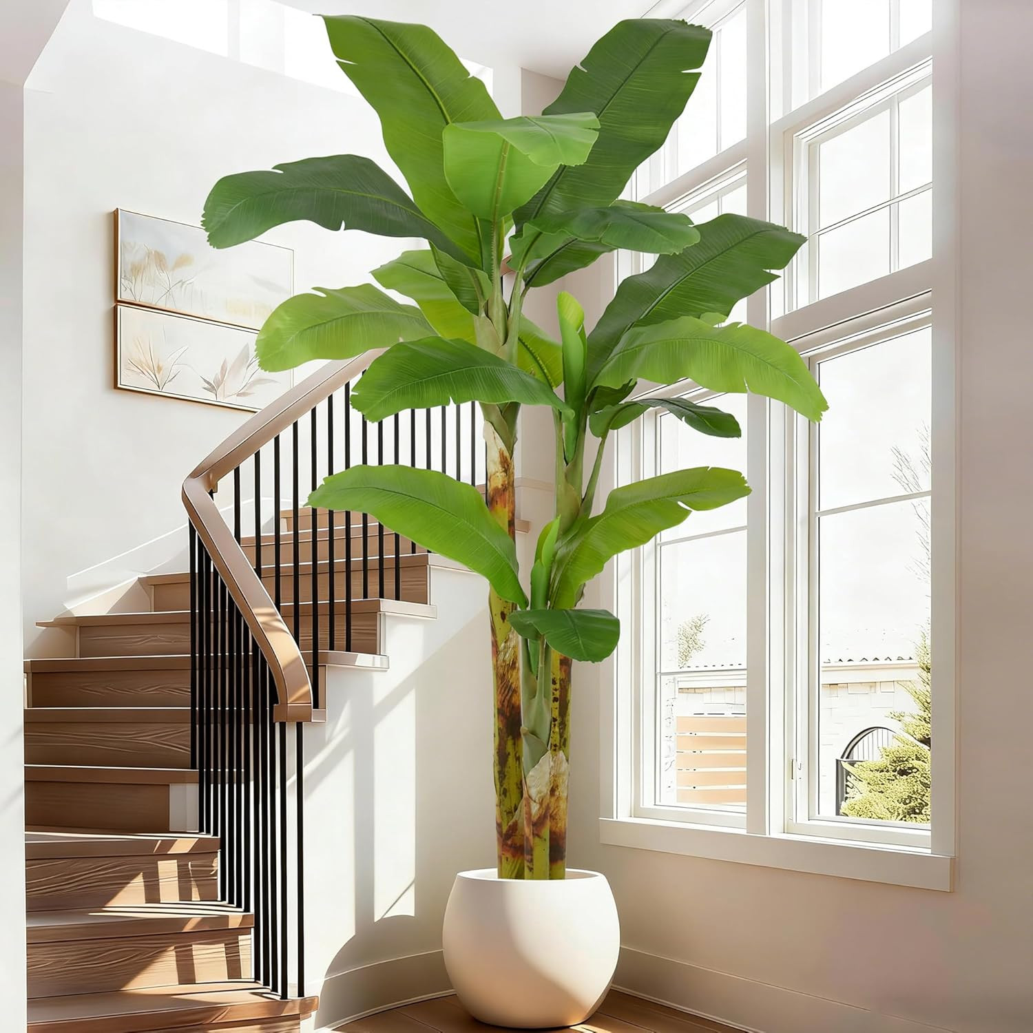Lifelike 8FT Artificial Banana Tree with 18 Leaves for Home & Office Decor