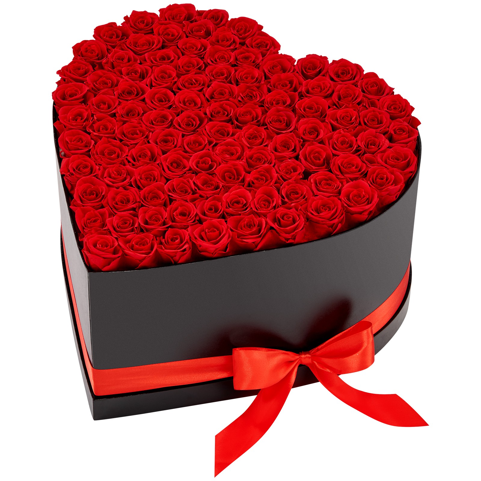 Uimoso Heart-Shaped Box with 100 Preserved Roses – Eternal Red Bouquet