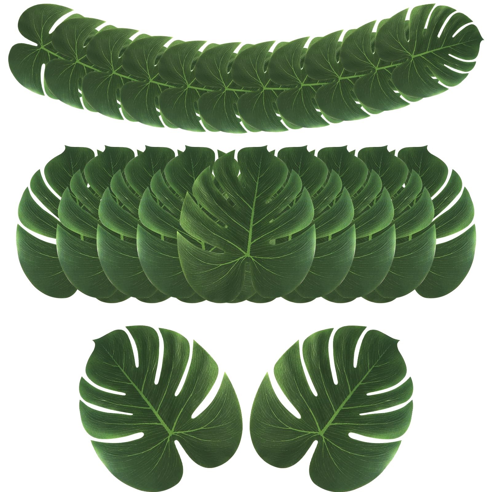 48 Pcs Palm Leaves, Artificial Tropical Monstera Fake Leaves, Fake Palm Leaf …