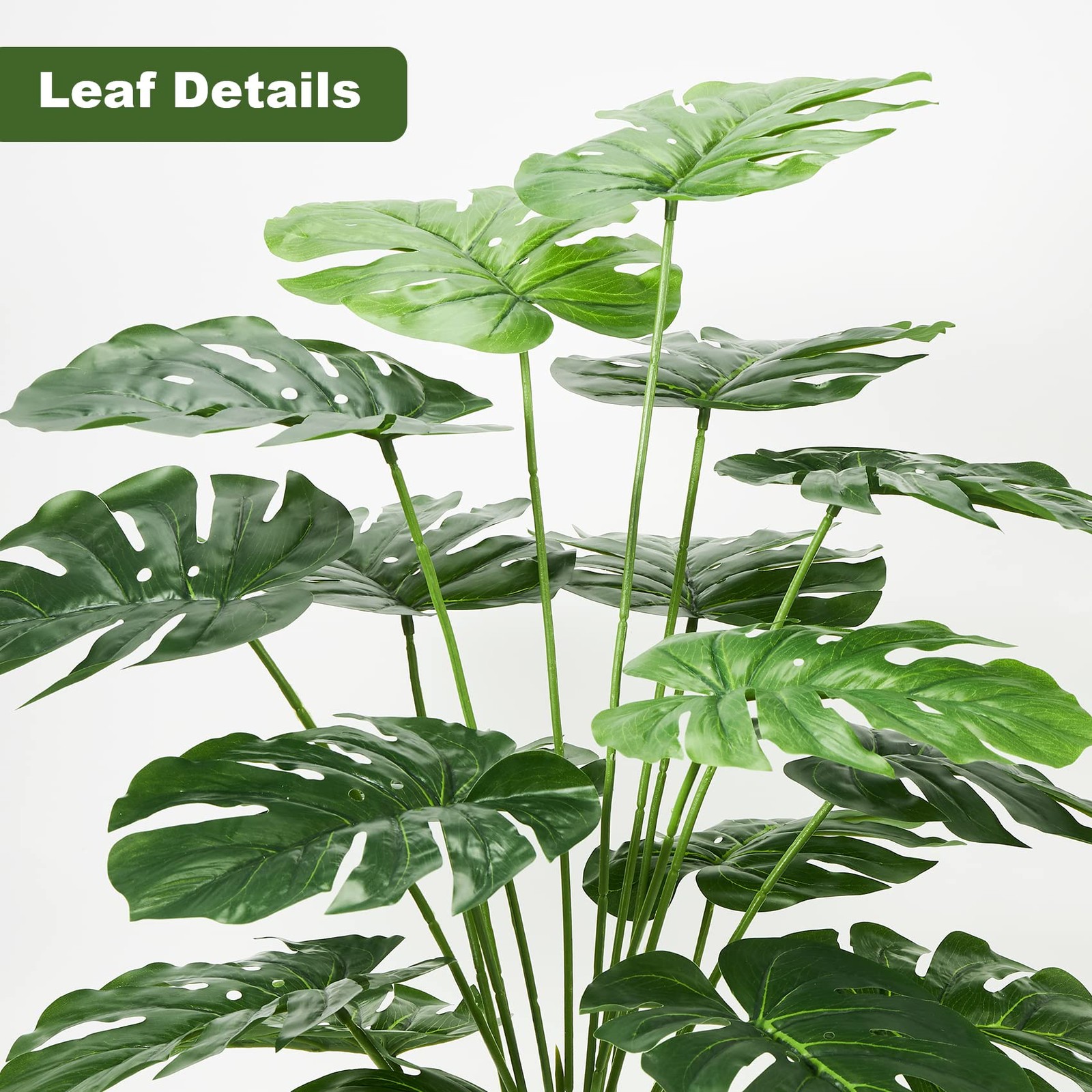 26″ Fake Plants Large, Tropical Palm Tree Artificial Monstera Faux Plant Tree…