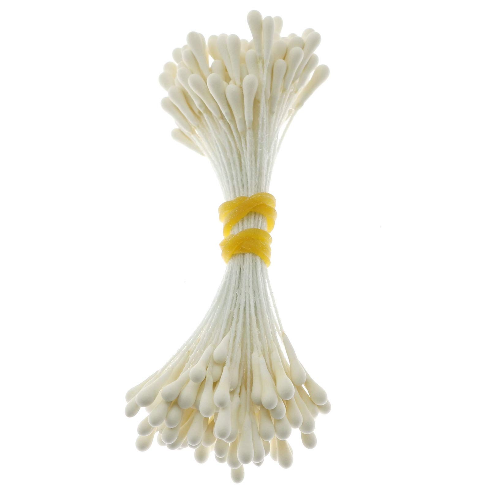 Artificial Pearlized Floral Stamen 400 PCS Matte Milky White Flower Making