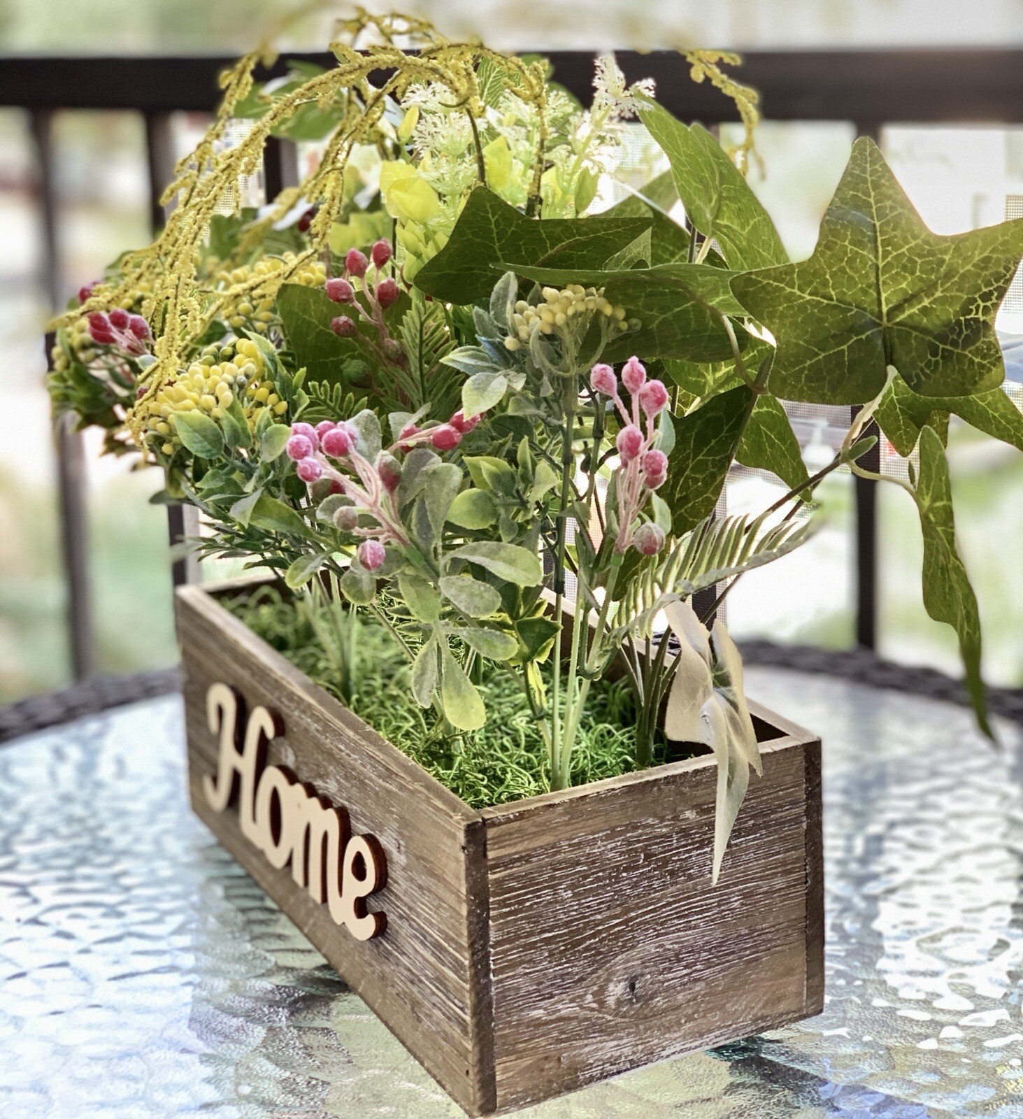 Wood Floral Arrangement Artificial Flowers for Garden & Home Decoration CP00069