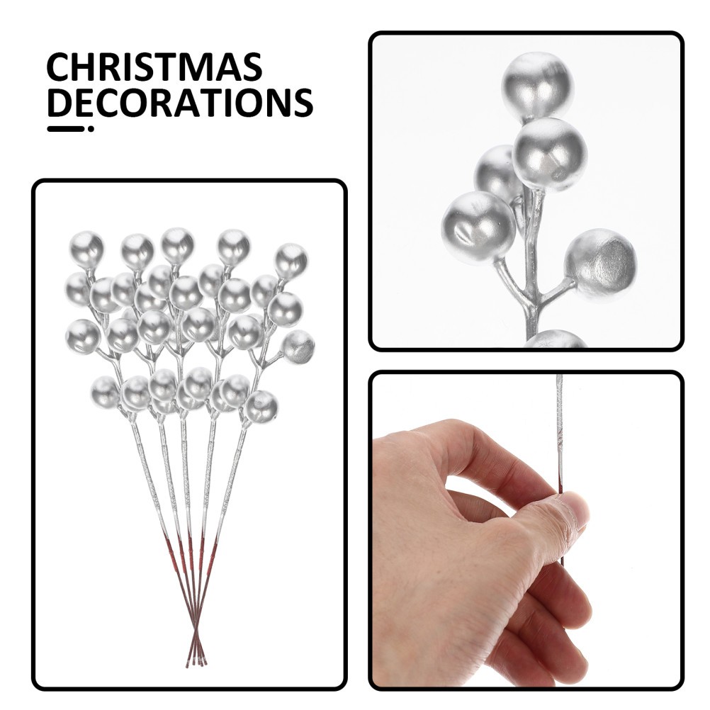30pcs Berries Picks Christmas Artificial Berry Stems artificial plants