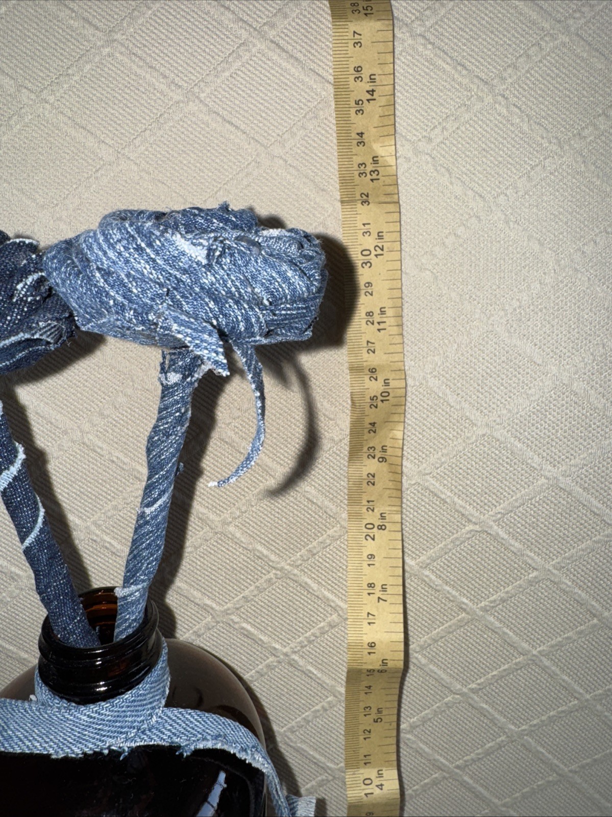 Handmade Denim Roses Flower 2nd Anniversary, Eco, New England Brewing Co Growler