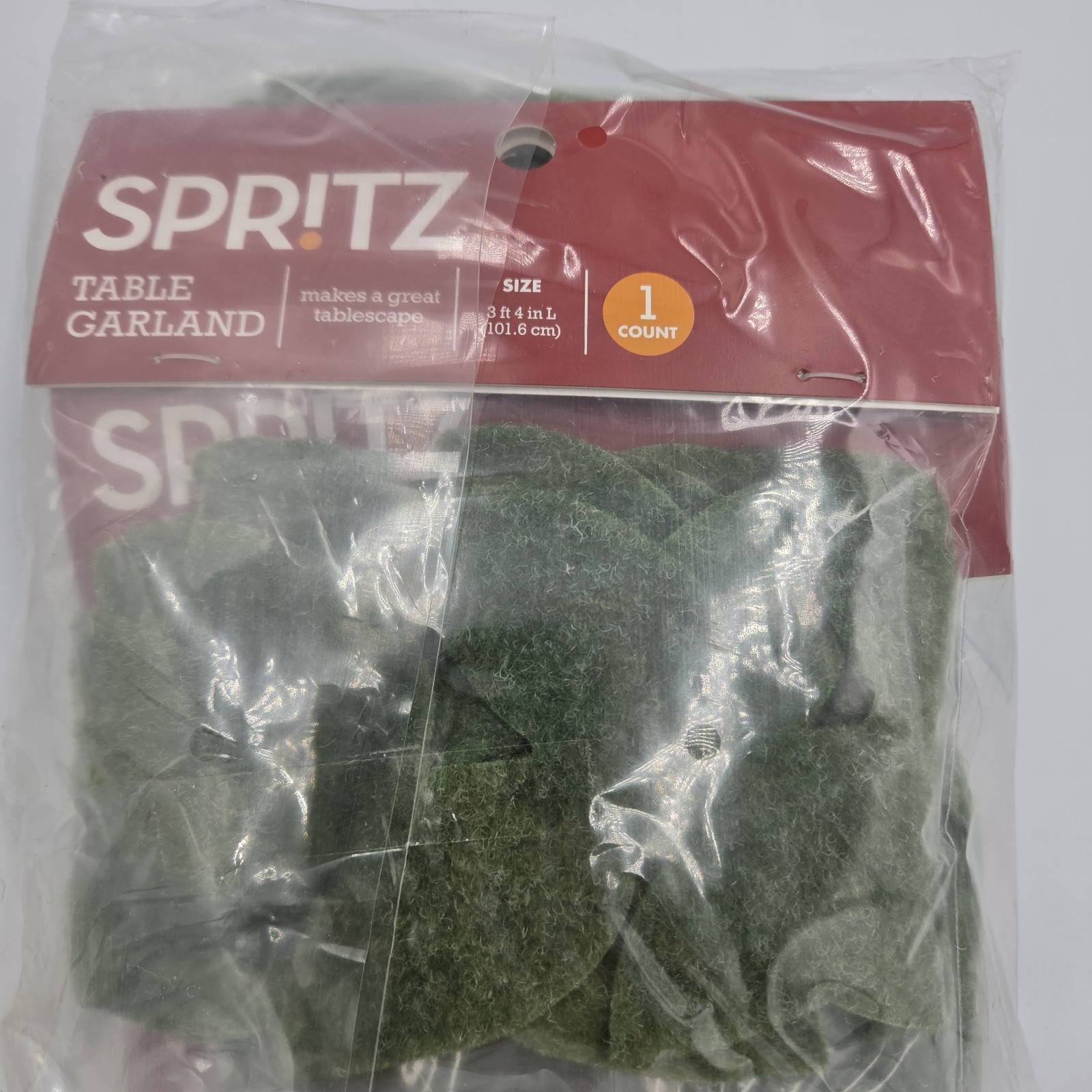 Spritz 4 Count Green Floral Leaves Soft Felt Table Garland Décor 3FT 4IN