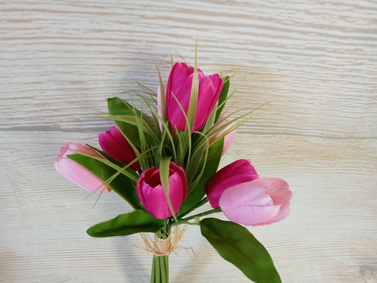 New! Spring Tulips Artificial Flower Bushes Decor Pink Crafts Wreath Vase Floral