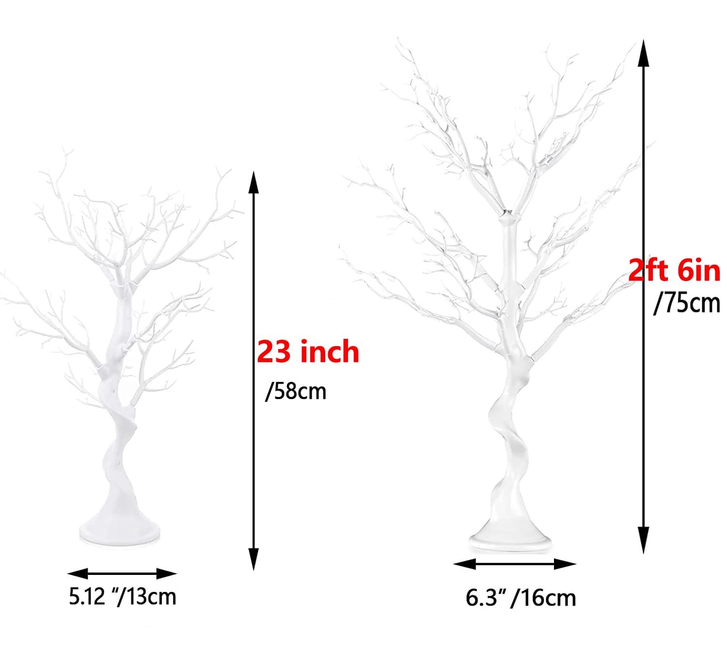 Tree Centerpieces for Weddings White 23in – Decorative Ornament Display Tree for
