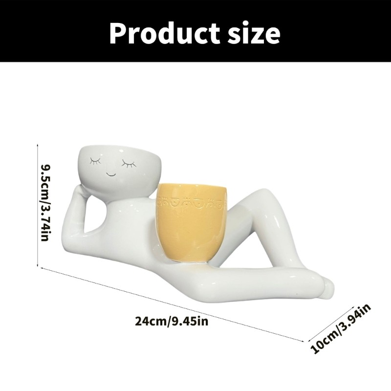 Human Shaped Plant Pots Artificial Succulents Plant Cute Room Decorative