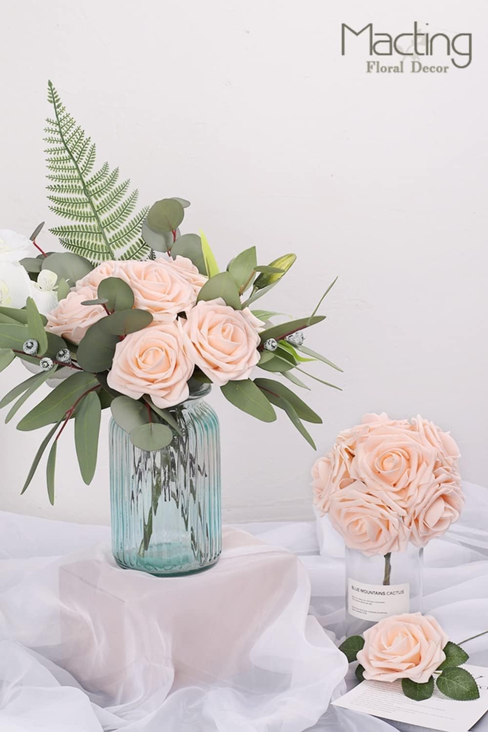 Realistic 30PCS Artificial Roses with Flexible Stems – DIY Floral Arrangements